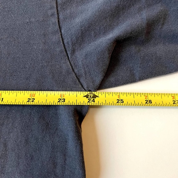 Vtg Y2k Nike Mini Swoosh Essential Shirt Navy Blue Faded Thrashed Silver Tag XL - Picture 13 of 14